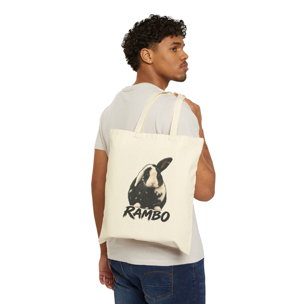 Rambo Rabbit Canvas Tote Bag