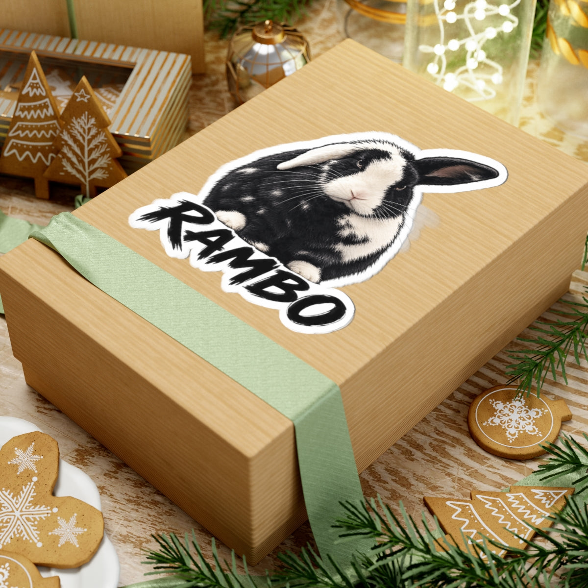 Rambo Rabbit Kiss-Cut Sticker