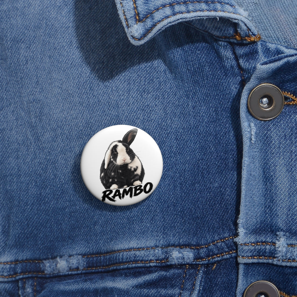 Rambo Bunny Pin Button